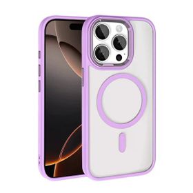 Fuchsia İphone 15 Pro Max İle Uyumlu Terea Lila Kablosuz Şarj Özellikli Kapak