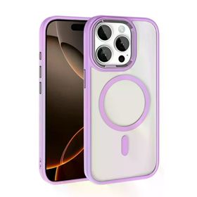 Fuchsia İphone 15 Pro Max İle Uyumlu Terea Lila Kablosuz Şarj Özellikli Kapak