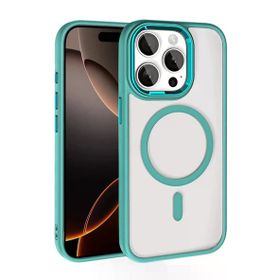 Fuchsia İphone 15 Pro Max İle Uyumlu Terea Yeşil Kablosuz Şarj Özellikli Kapak