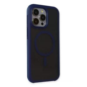 Fuchsia İphone 15 Pro Max İle Uyumlu Toras Lacivert Airbag Kablosuz Şarj Özellikli Kapak