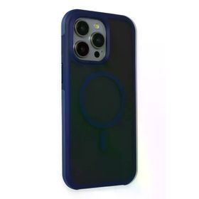 Fuchsia İphone 15 Pro Max İle Uyumlu Toras Lacivert Airbag Kablosuz Şarj Özellikli Kapak