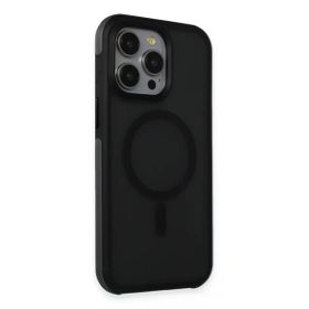Fuchsia İphone 15 Pro Max İle Uyumlu Toras Siyah Airbag Kablosuz Şarj Özellikli Kapak