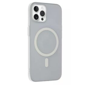 Fuchsia İphone 15 Pro Max İle Uyumlu Tuna Şeffaf Pc Slim Kablosuz Şarj Özellikli Kapak