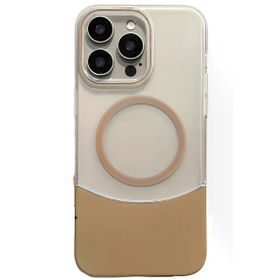 Fuchsia İphone 15 Pro Max İle Uyumlu Velar Çöl Titanyum Kablosuz Şarj Özellikli Kapak