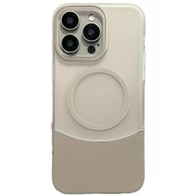 Fuchsia İphone 15 Pro Max İle Uyumlu Velar Natural Grey Kablosuz Şarj Özellikli Kapak