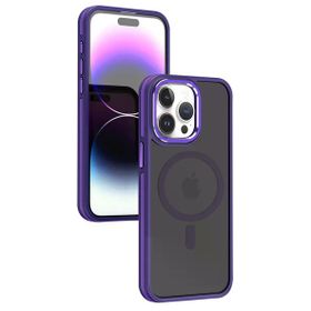 Fuchsia İphone 15 Pro Max İle Uyumlu Winner Derin Mor Kablosuz Şarj Özellikli Kapak