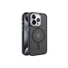 Fuchsia İphone 15 Pro Max İle Uyumlu Winner Siyah Kablosuz Şarj Özellikli Kapak