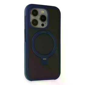 Fuchsia İphone 15 Pro Max İle Uyumlu Zorda Lacivert Airbag Kablosuz Şarj Özellikli Standlı Kapak
