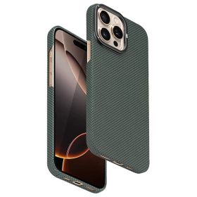 Fuchsia İphone 15 Pro Max Uyumlu Blaze 1000D Kevlar Yeşil Kablosuz Şarj Özellikli Kılıf