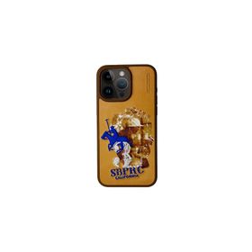 Fuchsia iPhone 15 Pro Max Uyumlu Kahverengi STB Sucram Telefon Arka Kapak