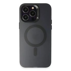 Fuchsia İphone 15 Pro Max Uyumlu Mateks Siyah Kablosuz Şarj Özellikli Kılıf