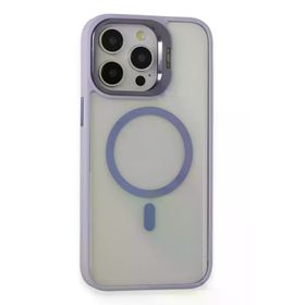 Fuchsia İphone 15 Pro Max Uyumlu Roblox Lens Lila Kablosuz Şarj Özellikli Standlı Kılıf