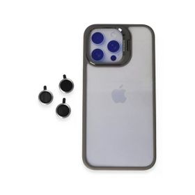 Fuchsia İphone 15 Pro Max Uyumlu Roblox Lens Titan Gri Standlı Kılıf