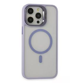Fuchsia İphone 15 Pro Uyumlu Kılıf Roblox Lens Lila Kablosuz Şarj Özellikli Standlı Kılıf