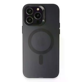Fuchsia İphone 15 Pro Uyumlu Mateks Siyah Kablosuz Şarj Özellikli Kılıf
