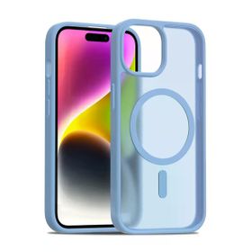 Fuchsia İphone 15 Uyumlu Jota Açık Mavi Kablosuz Şarj Özellikli Kapak