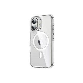 Fuchsia İphone 16 İle Uyumlu Crystal Şeffaf Kablosuz Şarj Özellikli Kapak