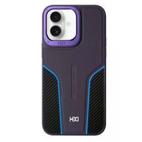 Fuchsia İphone 16 İle Uyumlu Hbc-264 Lambor Derin Mor Karbon Fiber Sport Kapak