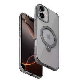 Fuchsia İphone 16 İle Uyumlu Hbc-338 Andes Gri Kablosuz Şarj Özellikli Standlı Kapak