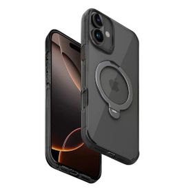 Fuchsia İphone 16 İle Uyumlu Hbc-338 Andes Siyah Kablosuz Şarj Özellikli Standlı Kapak