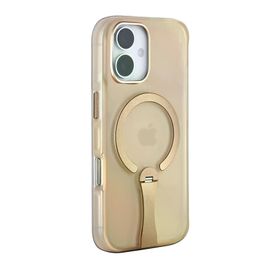 Fuchsia İphone 16 İle Uyumlu Hbc-354 Kunlun Çöl Titanyum Standlı Kablosuz Şarj Özellikli Kapak
