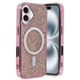 Fuchsia İphone 16 İle Uyumlu Helen Pembe Kablosuz Şarj Özellikli Kapak