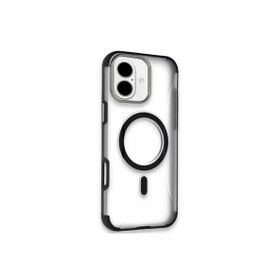 Fuchsia İphone 16 İle Uyumlu Hilton Siyah Kablosuz Şarj Özellikli Kapak