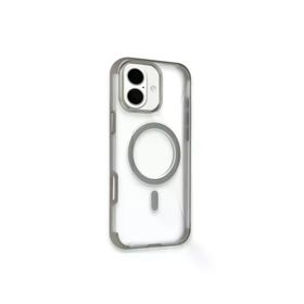 Fuchsia İphone 16 İle Uyumlu Hilton Titan Gri Kablosuz Şarj Özellikli Kapak