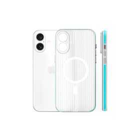 Fuchsia İphone 16 İle Uyumlu Line Mavi Kablosuz Şarj Özellikli Kapak