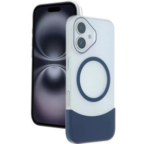 Fuchsia İphone 16 İle Uyumlu Velar Lacivert Kablosuz Şarj Özellikli Kapak