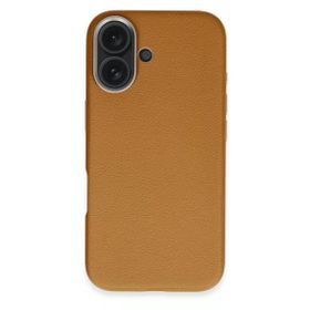 Fuchsia İphone 16 İle Uyumlu Wonder Kahverengi Deri Kablosuz Şarj Özellikli Kapak