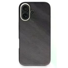 Fuchsia İphone 16 İle Uyumlu Wonder Siyah Deri Kablosuz Şarj Özellikli Kapak