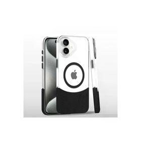 Fuchsia İphone 16 Plus İle Uyumlu Carbon Puzzle Siyah Kablosuz Şarj Özellikli Kapak