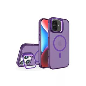Fuchsia İphone 16 Plus İle Uyumlu Flet Lens Derin Mor Kablosuz Şarj Özellikli Kapak