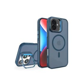 Fuchsia İphone 16 Plus İle Uyumlu Flet Lens Lacivert Kablosuz Şarj Özellikli Kapak