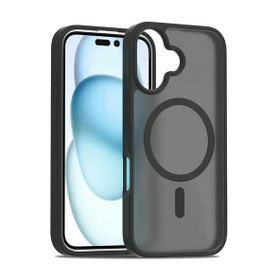 Fuchsia İphone 16 Plus İle Uyumlu Jota Siyah Kablosuz Şarj Özellikli Kapak