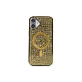 Fuchsia İphone 16 Plus Uyumlu Helen Gold Kablosuz Şarj Özellikli Kılıf