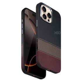 Fuchsia İphone 16 Pro İle Uyumlu Hbc-377 Kevlar Slim Siyah Kablosuz Şarj Özellikli Kapak
