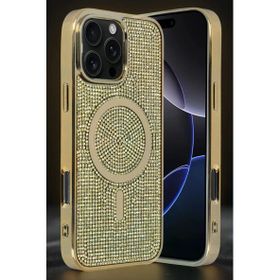 Fuchsia İphone 16 Pro İle Uyumlu Helen Gold Kablosuz Şarj Özellikli Kapak