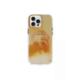 Fuchsia İphone 16 Pro İle Uyumlu Phantom Gold Kablosuz Şarj Özellikli Kapak