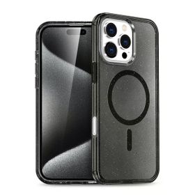 Fuchsia İphone 16 Pro İle Uyumlu Star Siyah Kablosuz Şarj Özellikli Kapak