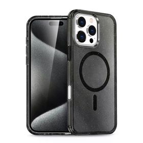 Fuchsia İphone 16 Pro İle Uyumlu Star Siyah Kablosuz Şarj Özellikli Kapak