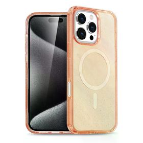 Fuchsia İphone 16 Pro İle Uyumlu Star Turuncu Kablosuz Şarj Özellikli Kapak