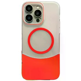 Fuchsia İphone 16 Pro İle Uyumlu Velar Kırmızı Kablosuz Şarj Özellikli Kapak