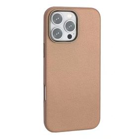 Fuchsia İphone 16 Pro İle Uyumlu Wonder Bronz Deri Kablosuz Şarj Özellikli Kapak