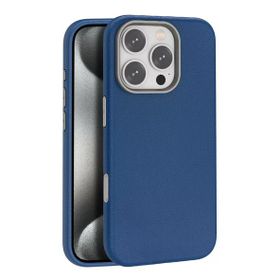 Fuchsia İphone 16 Pro İle Uyumlu Wonder Lacivert Deri Kablosuz Şarj Özellikli Kapak