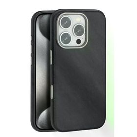 Fuchsia İphone 16 Pro İle Uyumlu Wonder Siyah Deri Kablosuz Şarj Özellikli Kapak