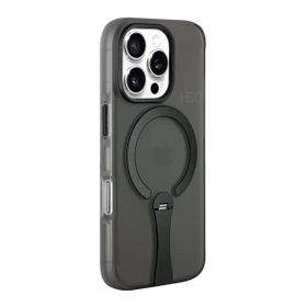 Fuchsia İphone 16 Pro Max İle Uyumlu Hbc-354 Kunlun Siyah Standlı Kablosuz Şarj Özellikli Kapak