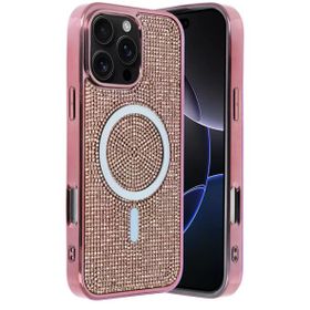 Fuchsia İphone 16 Pro Max İle Uyumlu Helen Pembe Kablosuz Şarj Özellikli Kapak
