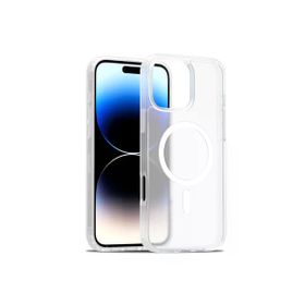 Fuchsia İphone 16 Pro Max İle Uyumlu Jota Şeffaf Kablosuz Şarj Özellikli Kapak